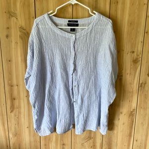 Tahari blue linen button down NWOT
